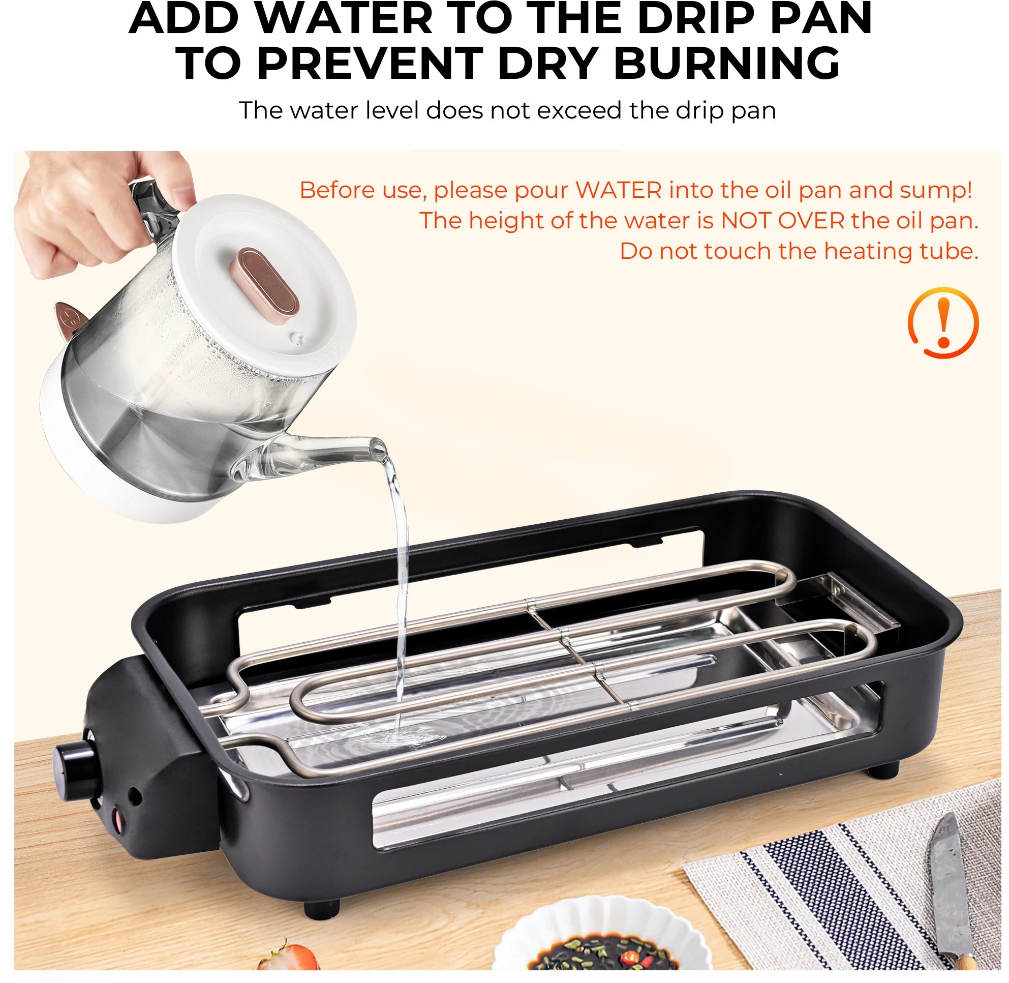 Smokeless Electric Grill with 4 Cheese Pans