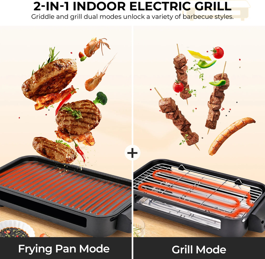 Smokeless Electric Grill with 4 Cheese Pans