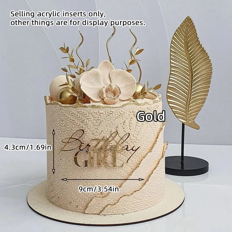 Cake Topper Acrylic for Girls Birthday Party