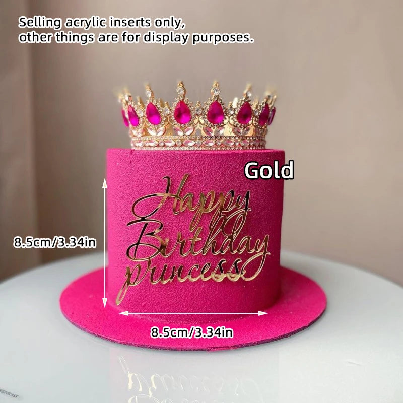 Cake Topper Acrylic for Girls Birthday Party