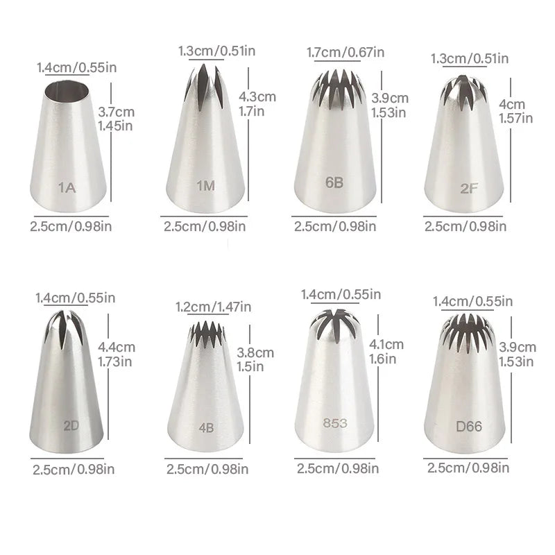8pcs Piping Nozzles Set