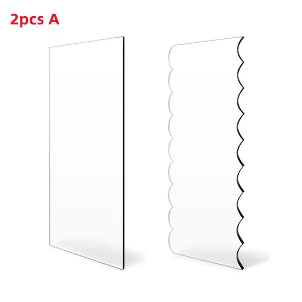 2pcs Acrylic Cake Scraper Set