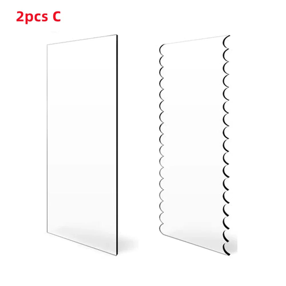 2pcs Acrylic Cake Scraper Set