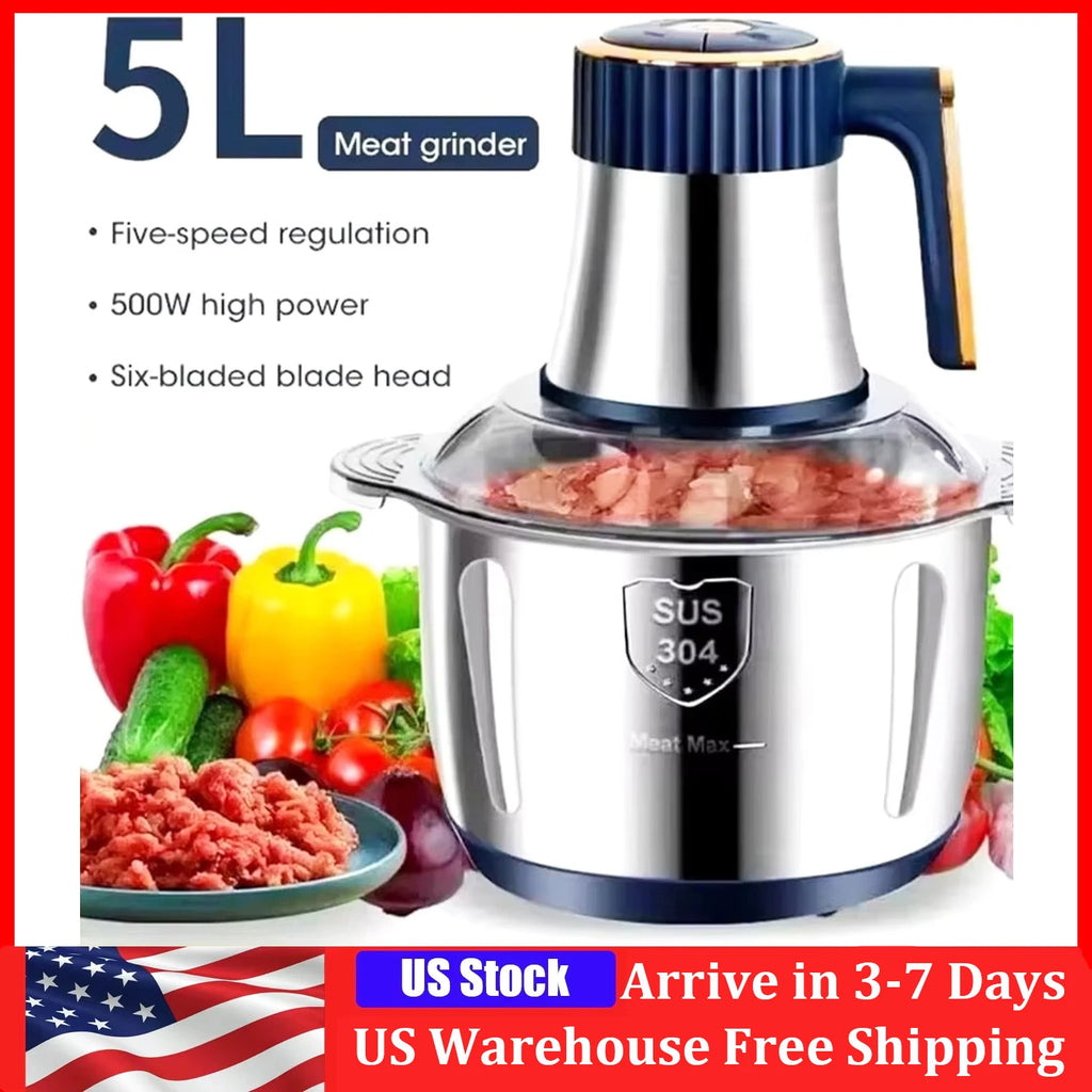 5L Electric Meat Grinders Vegetable Slicer