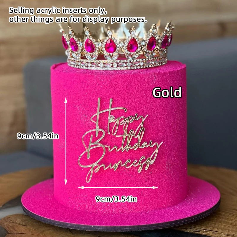 Cake Topper Acrylic for Girls Birthday Party