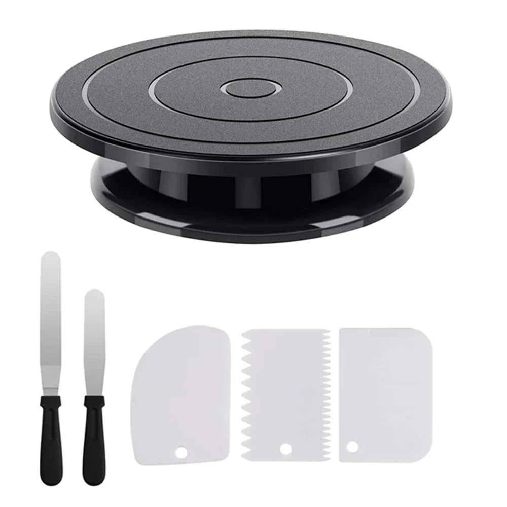Cake Turntable with 2 Spatula and Scraper