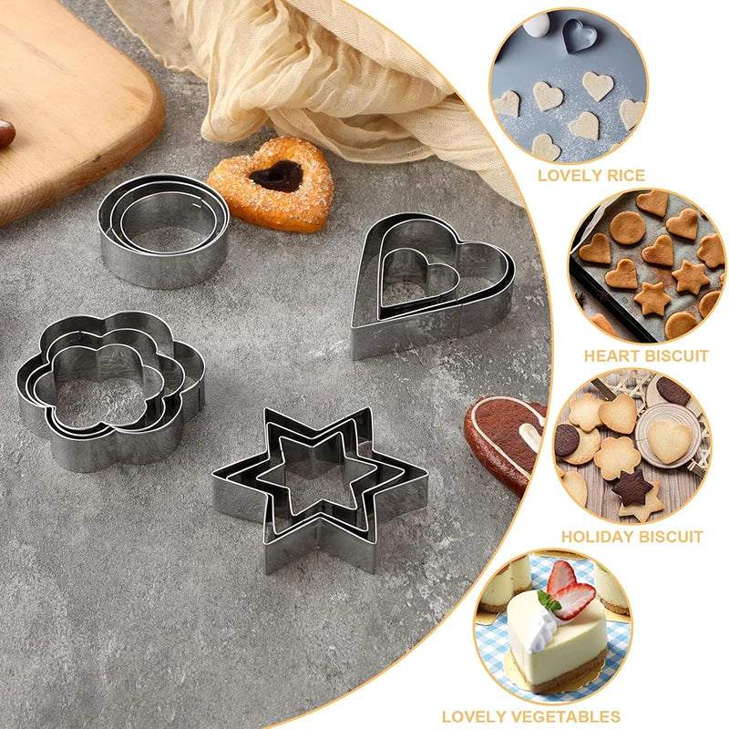 12Pcs Mini Cookie Cutters Set