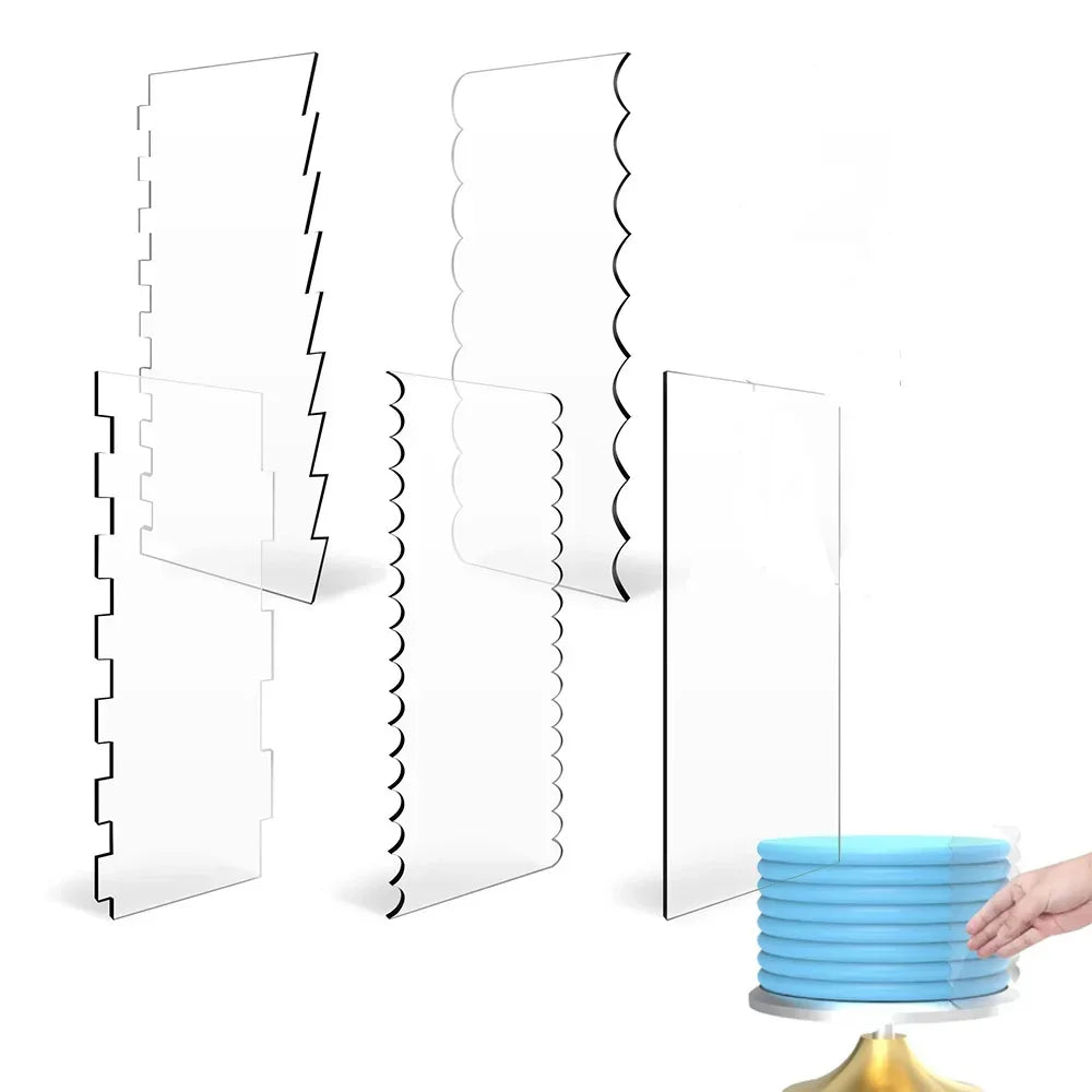 2pcs Acrylic Cake Scraper Set