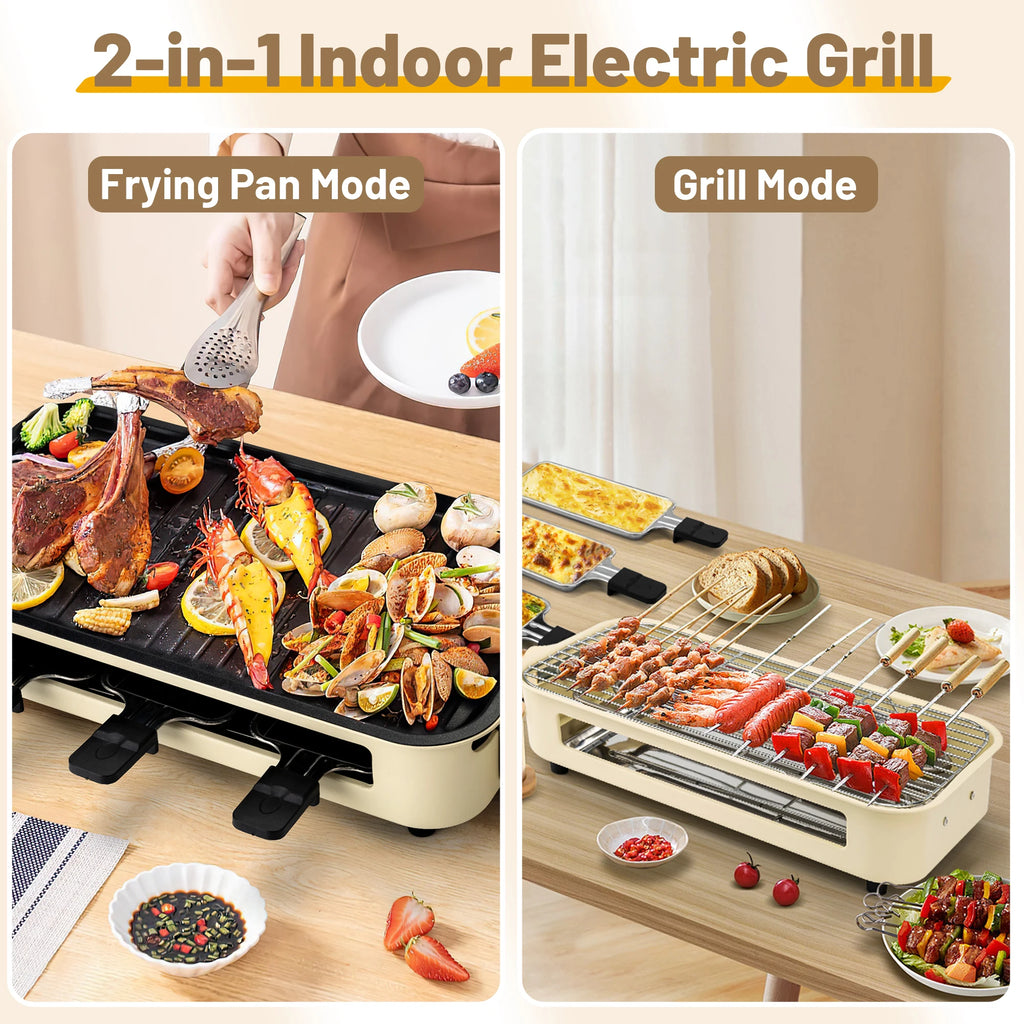 Smokeless Electric Grill with 4 Cheese Pans